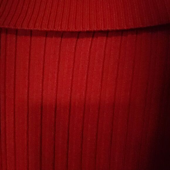 Red Ribbed Short Sleeved Sweater Cowl Collar Emma James Size XLarge - Picture 3 of 9